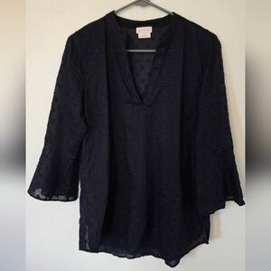 Van Heusen Black Dot Blouse size Medium